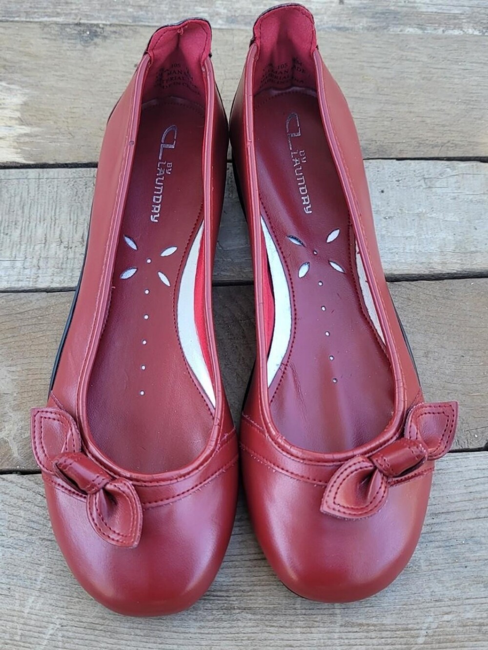 CL By Laundry Red Bow Ballet Flats